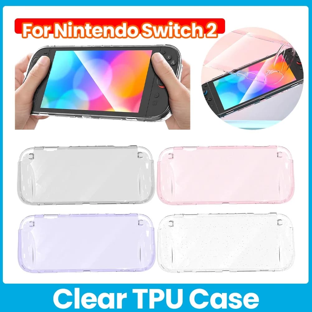Custodia Protettiva Trasparente in TPU per Nintendo Switch 2 - Cover Morbida Anti-caduta per Console da Gioco Portatile Switch 2
