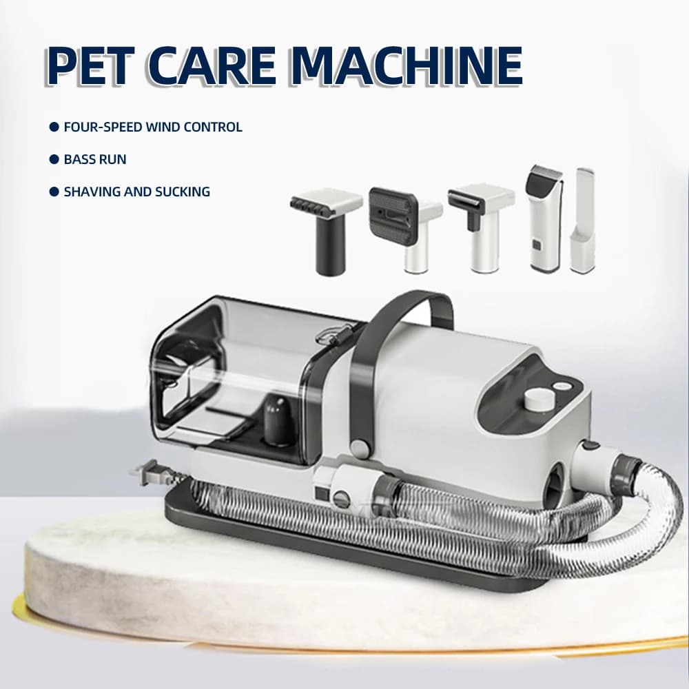 Asciugatrice sottovuoto per toelettatura cani e gatti 1300w Set per soffiaggio, pulizia e rasatura dei peli di animali domestici Asciugatrice multifunzionale per animali domestici 5 in 1