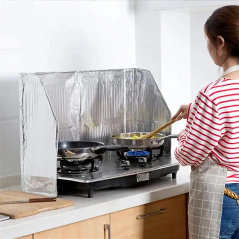 120x50 cm Kitchen Stove Oil Splash Screen Covering Aluminum Sheet Anti Splatter Guard Tools Oil Pail Shield Protection from Sprays