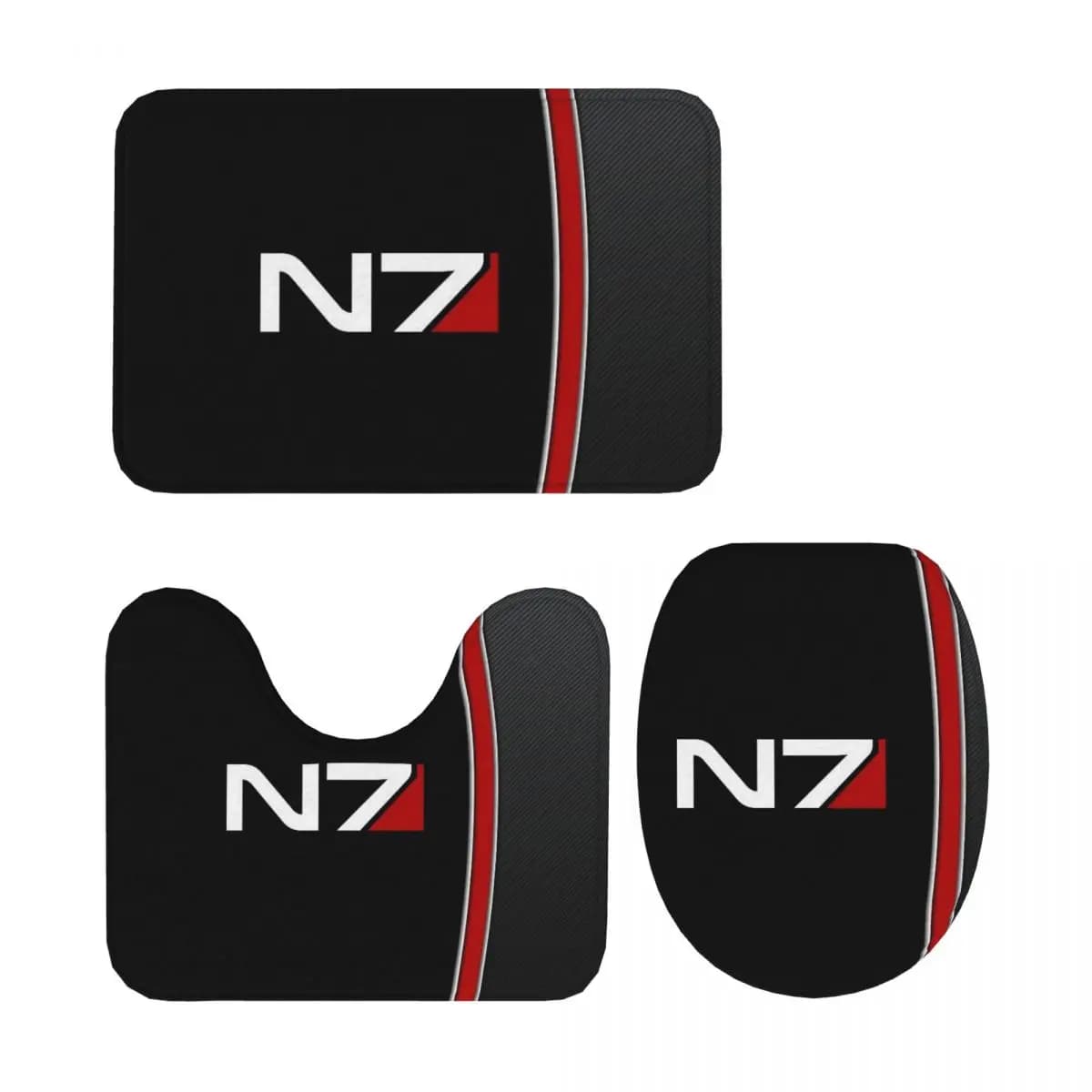 Emblema dell'effetto di massa N7! 3 pezzi tappetino da bagno set da bagno copriwater copriwater decorazioni per la casa tappeto antiscivolo