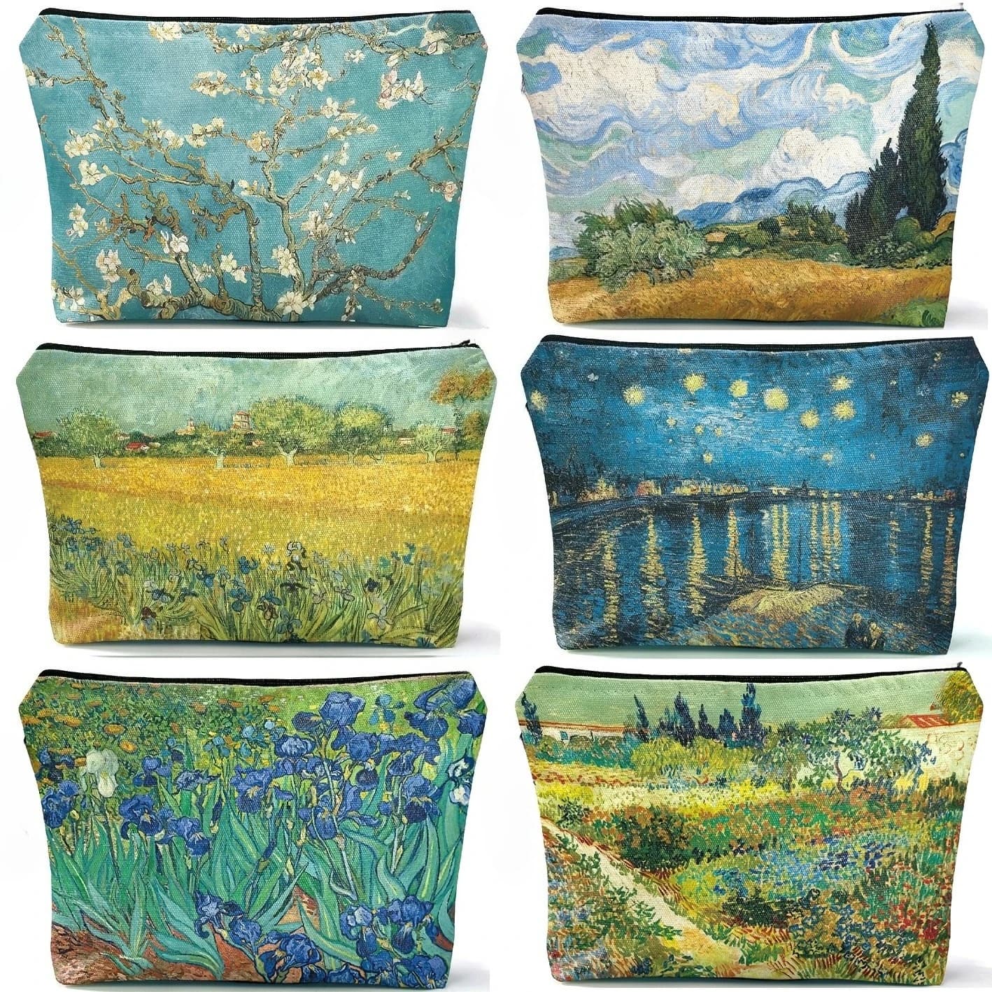 Van Gogh Inspired Makeup Bag Artistic Oil Painting Design Portable Cosmetic Pouch for Women & Men Travel Toiletry Bag Handbag