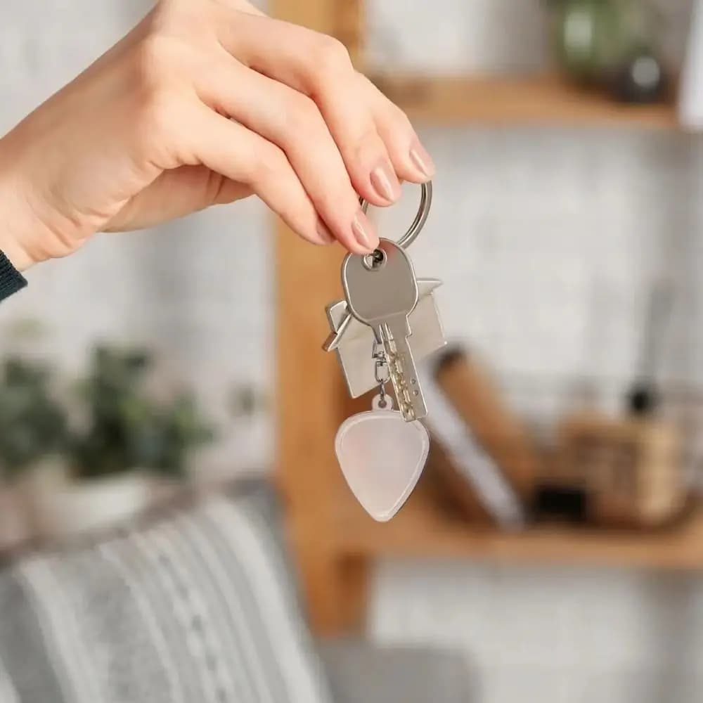 Transparent and Heart Shaped Clamp with Keychain, Acrylic Plettri Box, Guitar Organizer