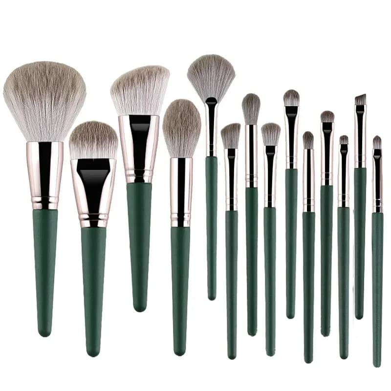 Set of 14 Soft and Soft Makeup Brushes, Cosmetic Instruments for Powder, Umbrella, Fondotinta, Blush and Disfumatura
