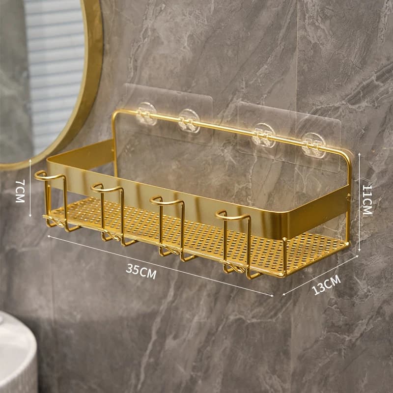 Portaspazzolino d'oro, portaspazzolino da parete per bagno, portabicchieri per bocca, accessori per il bagno, mensole per il bagno