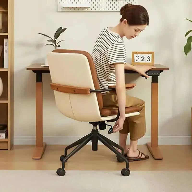 Sedia da ufficio con schienale per il tempo libero Sedie retrò per computer di casa Mobili da ufficio moderni Sedia da gioco per camera da letto Sedia da scrivania girevole di sollevamento