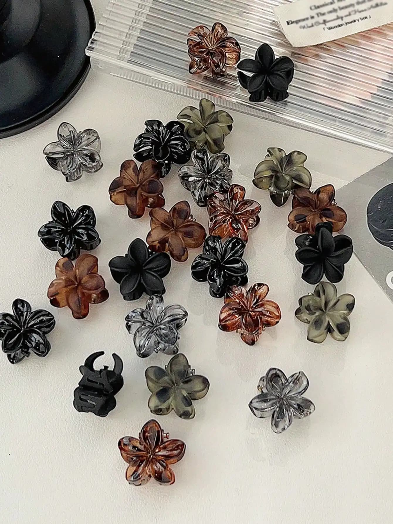 20 mini fermagli per capelli a forma di fiore, fermagli per capelli a forma di tartaruga per donne, accessori per vacanze al mare