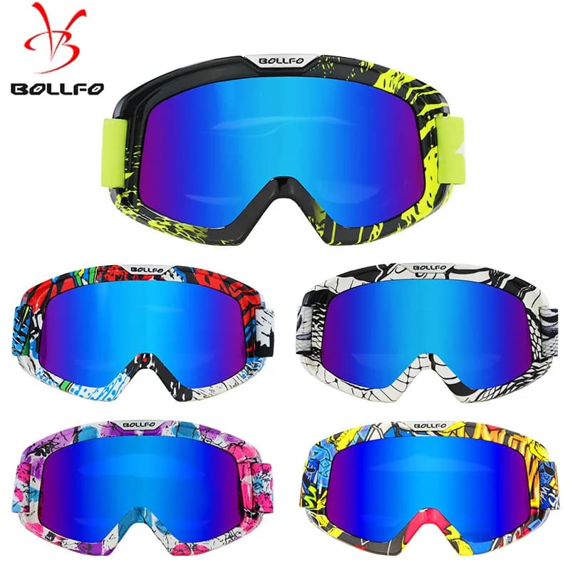 Occhiali per Casco Fuoristrada Antivento e Antipolvere, Occhiali per Mezzo Casco da Ciclismo, Occhiali da Sci, Occhiali Protettivi per Sport all'Aperto