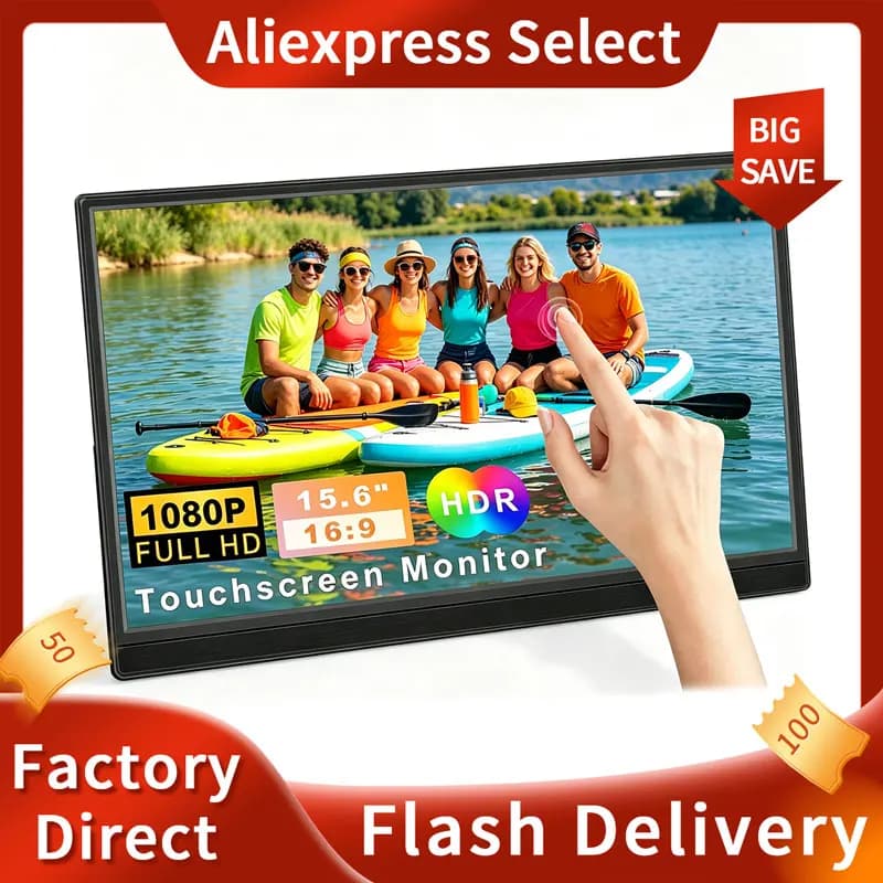 1920*1200 Portable 15.6 Inch Monitor Laptop XBox PS4/TV Box Mobile Phone Extension Mobile Laptop with Support