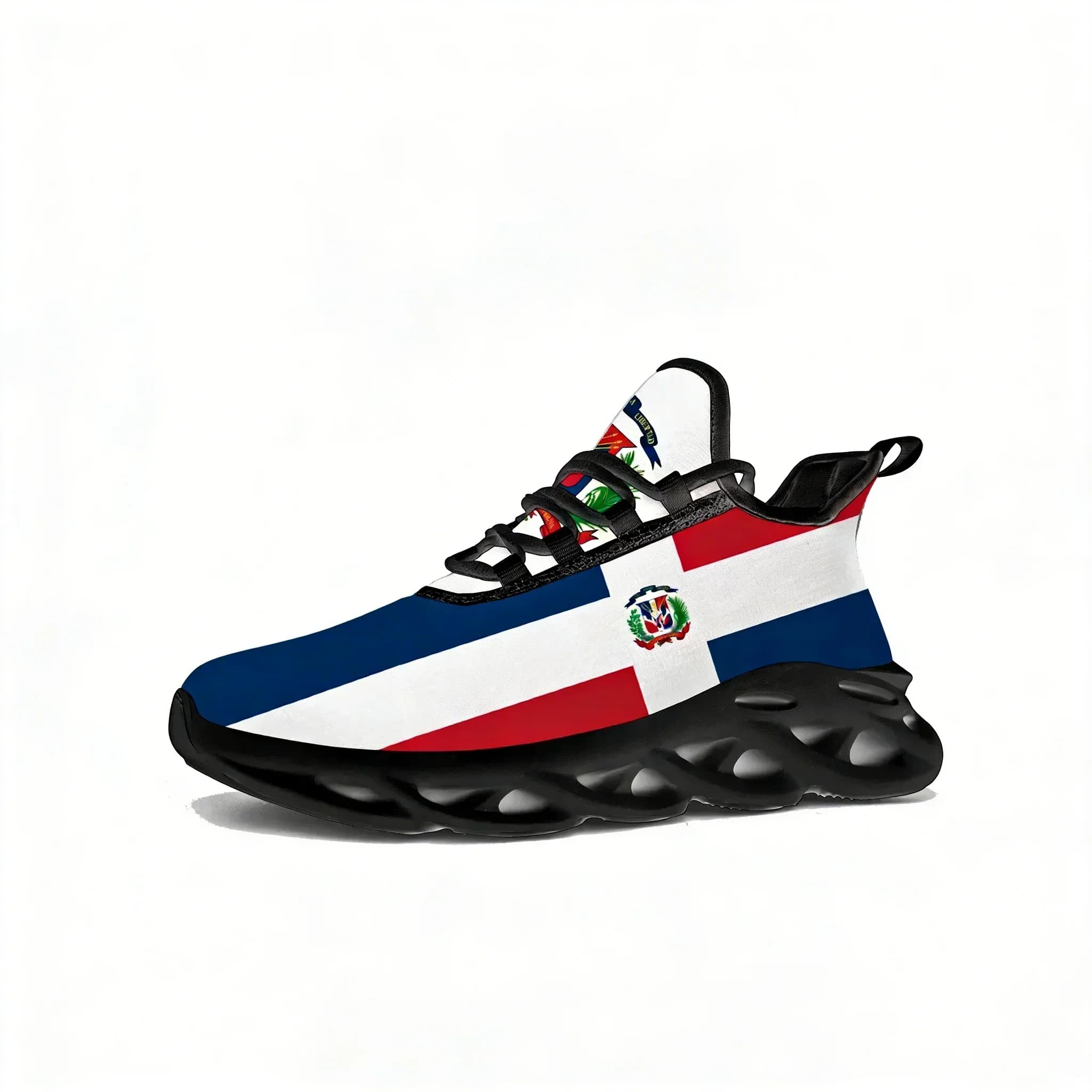 Sneakers con bandiera della Repubblica Dominicana, scarpe sportive da uomo e da donna, scarpe da corsa con lacci in rete, calzature su misura