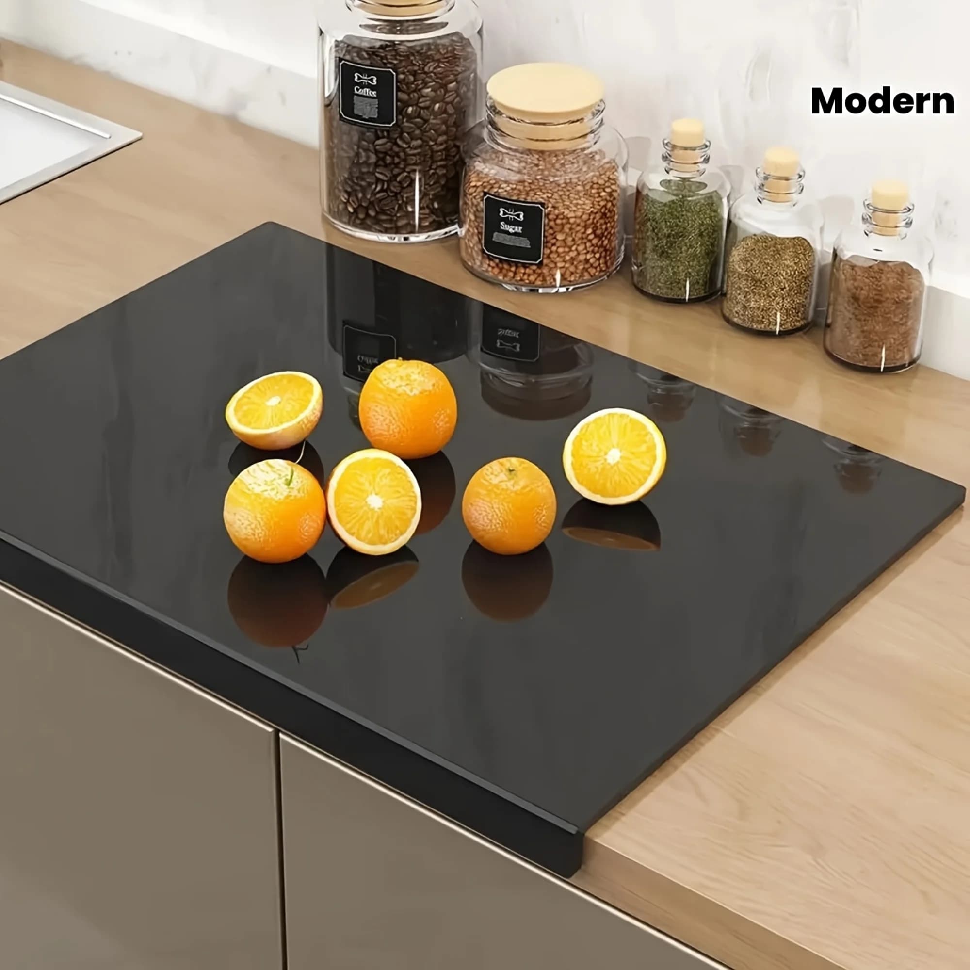 Tagliere Grande Nero in PET ad Alta Resistenza con Bordo Antiscivolo - Essenziale e Durevole per la Sicurezza Alimentare in Cucina
