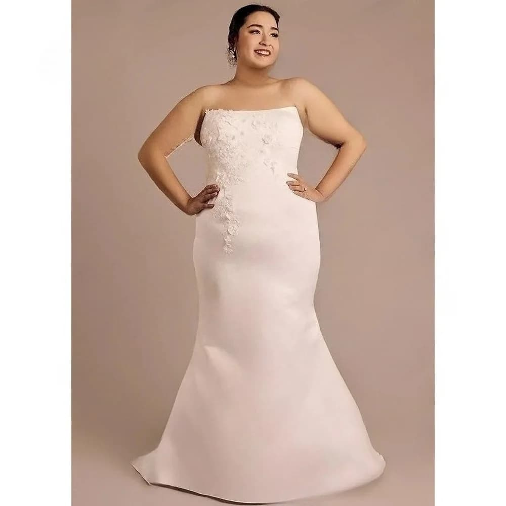 Customized Elegant Plus Size Wedding Dress Detachable Skirt 2026 Novias Vestidos Mermaid Chapel Train Bridal Gowns Strapless