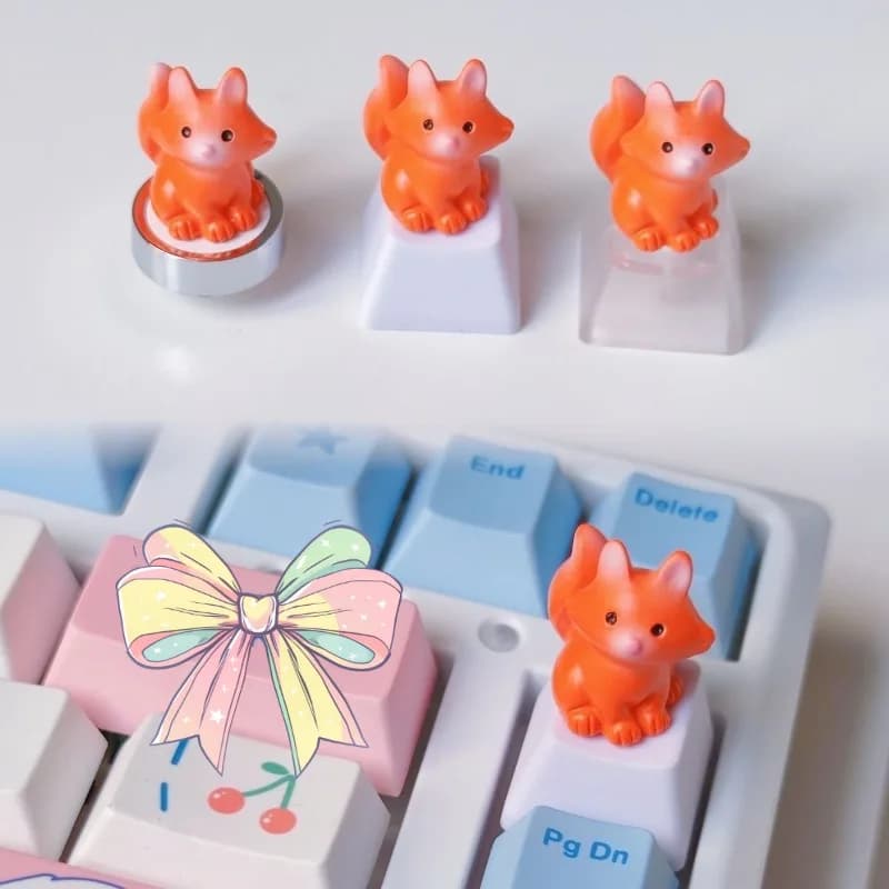 1 Pezzo Keycap a Forma di Volpe, Decorazione Personalizzata per Tastiera Meccanica, Accessori per Ufficio e Gaming