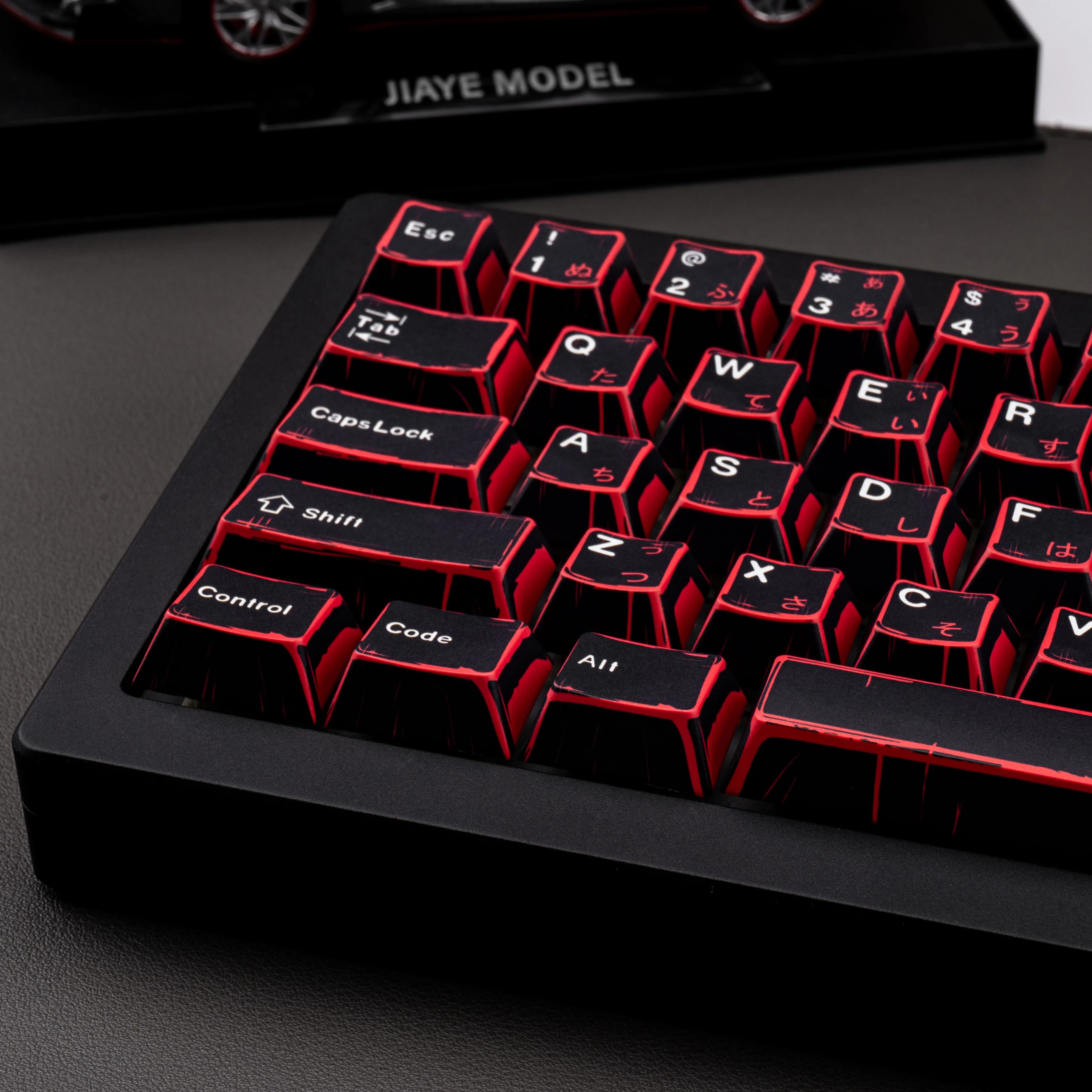 136 tasti minimalista nero rosso giapponese manga keycap PBT sublimazione a cinque lati Chreey keycap per tastiera meccanica Wooting