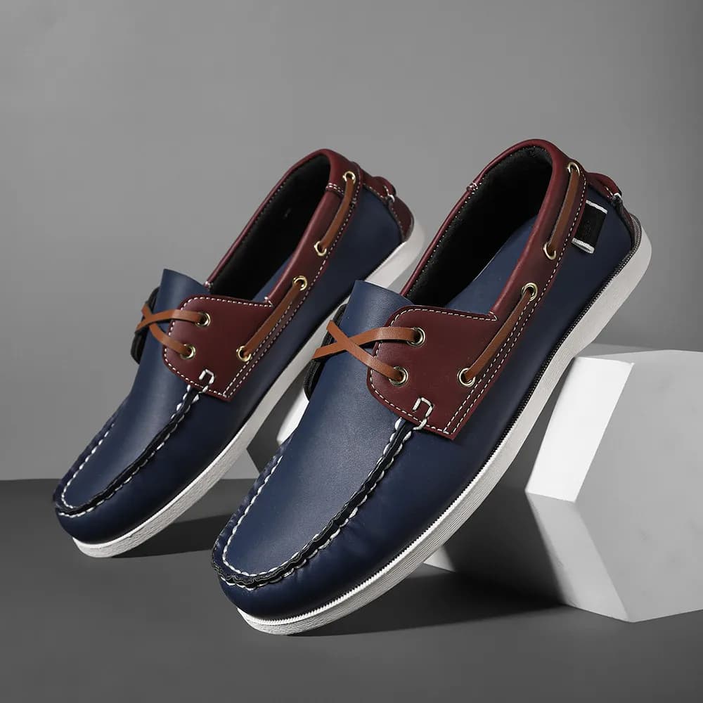 Scarpe mocassini da uomo alla moda con punta a grembiule, comode antiscivolo per passeggiate all'aperto, viaggi, primavera ed estate