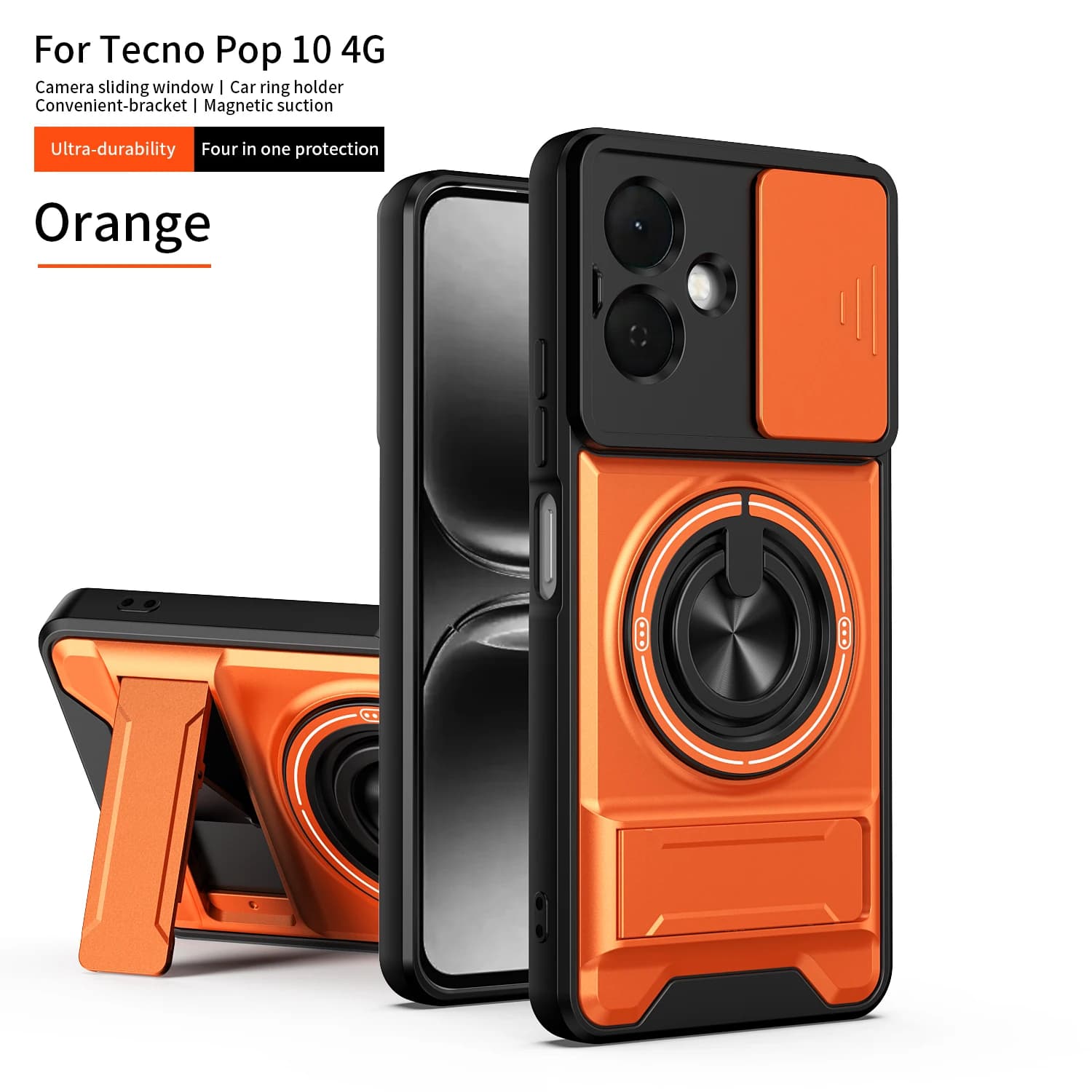 Custodia per Infinix Smart 10, Cover Infinix Smart 10 4G con Supporto Magnetico Pieghevole Magsafe, Protezione Militare per Fotocamera