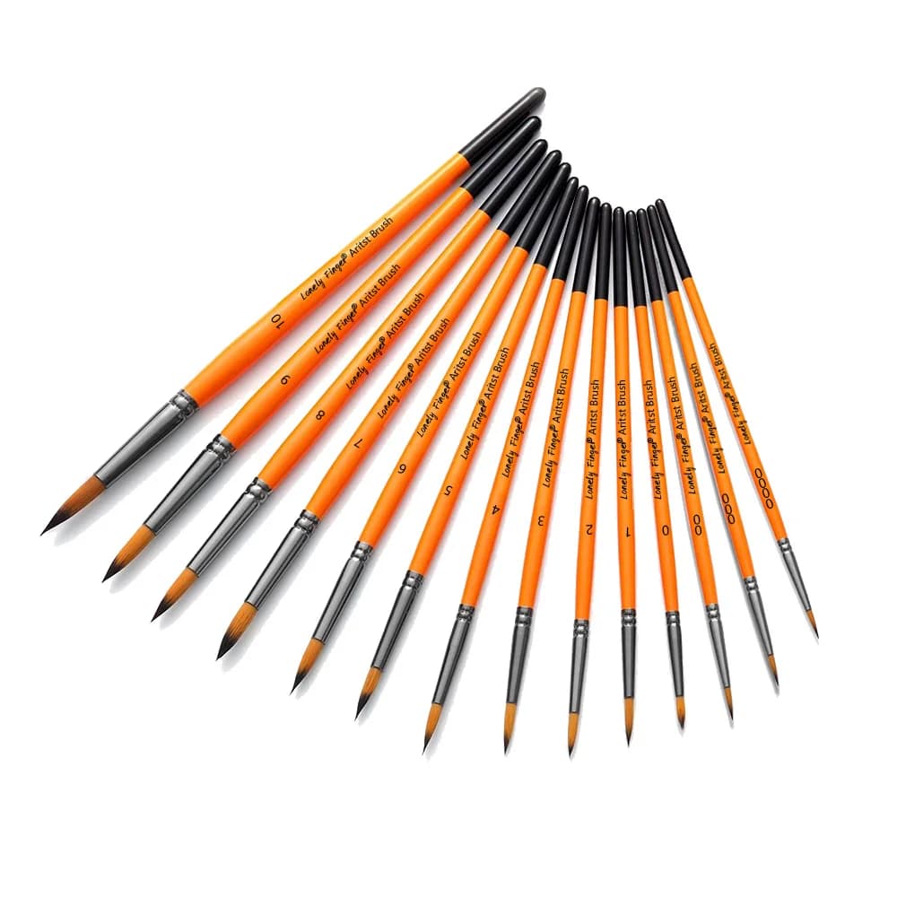 4/5/14pcs Professional Watercolor Paint Brush Set - Round Pointed Tip Nylon Hair for Acrylic, Watercolor Oil Painting, Body Pain