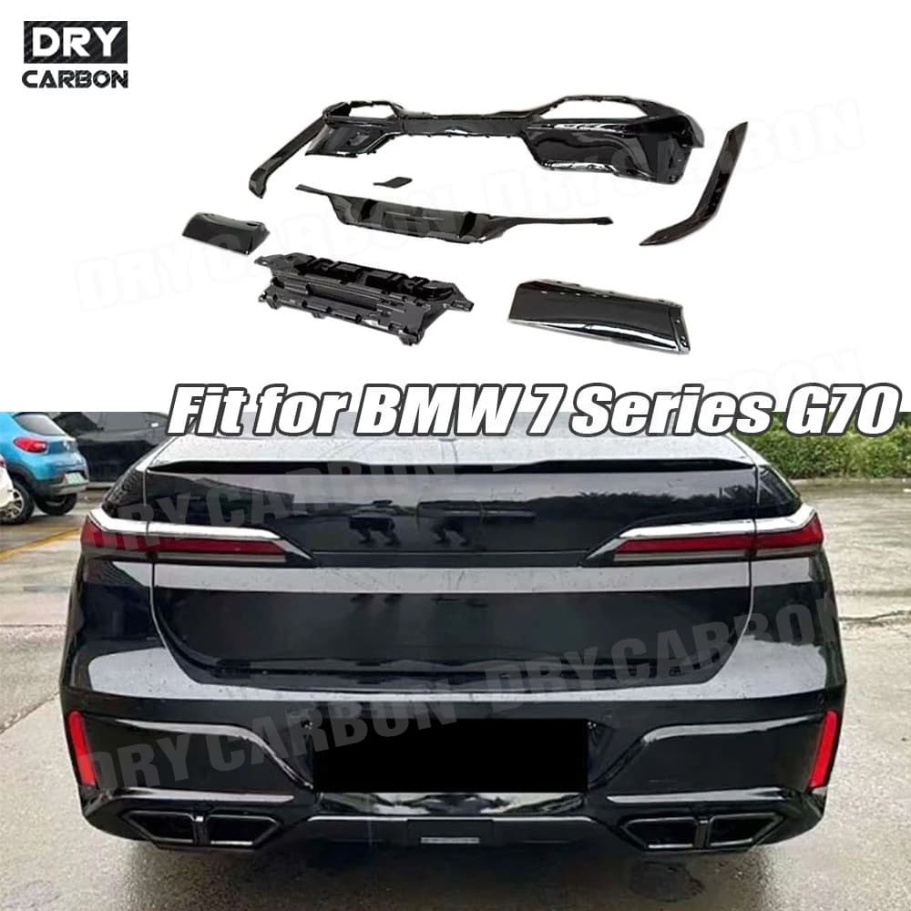 Car Styling Body Kits Accessories Rear Bumper Lip Diffuser Spoiler Guard for BMW 7 Series G70 Sport 2023+