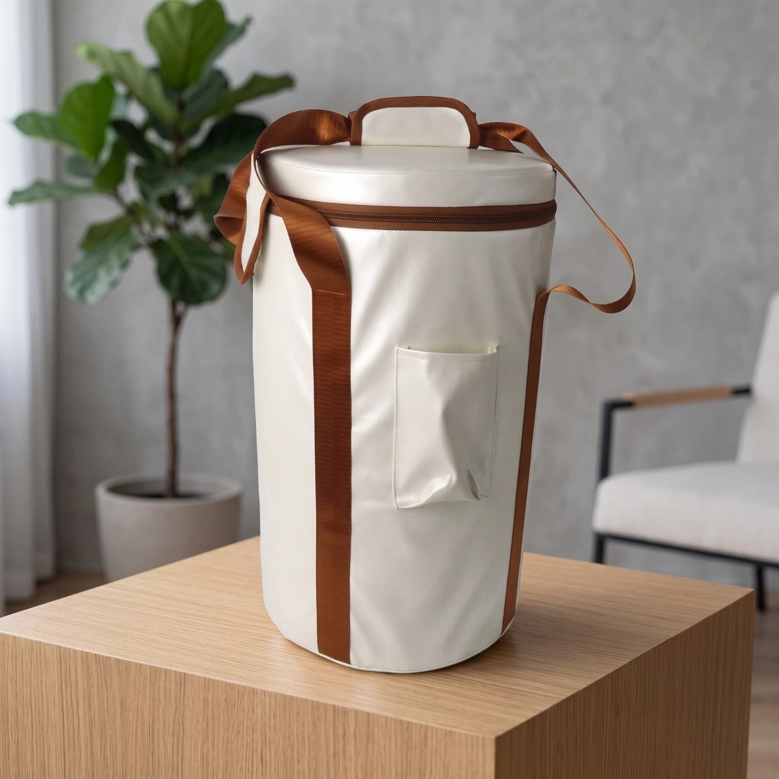 Singing Bowl Bag with Shoulder Strap Padded Singing Bowl Bag Cylindrical Thickened for Meditation Practitioners, Music Classes