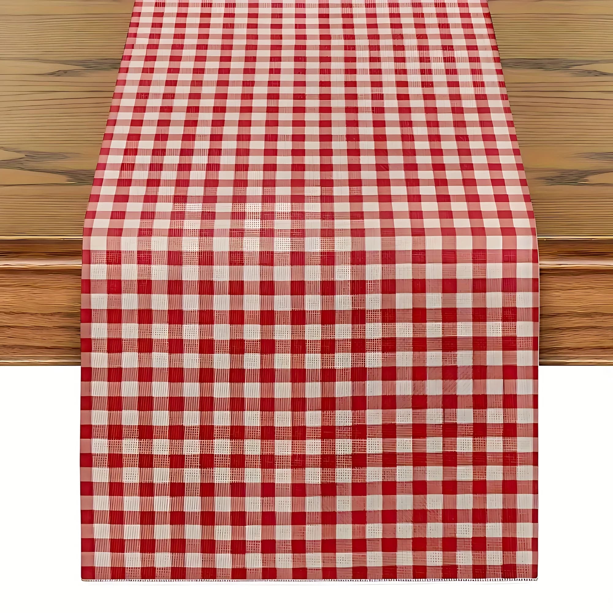 Red White Classic Gingham Check Table Runner 2D Flat Print Casual Home Decor Dining Room Table Decoration Warm Stylish Charming