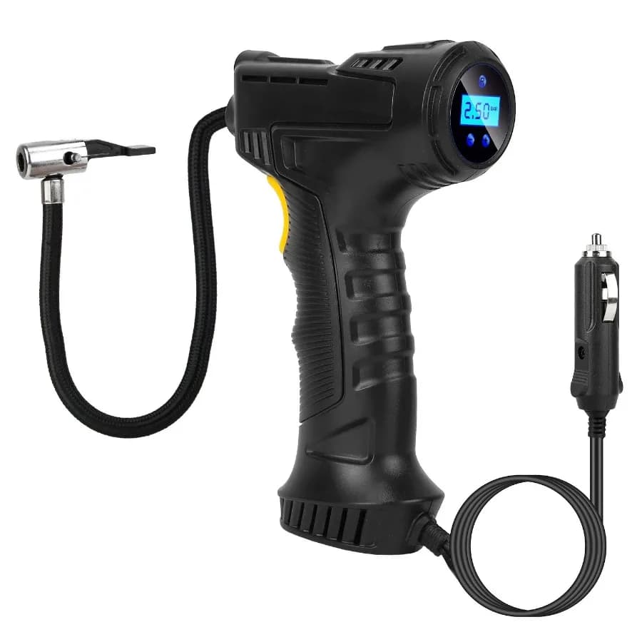 Gonfiatore portatile per pneumatici per auto DC 12V Pompa d'aria digitale per auto Compressore Pompa d'aria elettrica con luce LED 150PSI