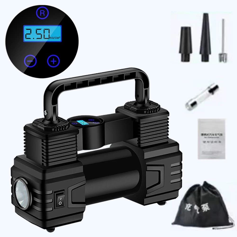 Compressore d'Aria Portatile Deluxe 12V 150PSI con Manometro Digitale per Gonfiaggio Pneumatici Auto