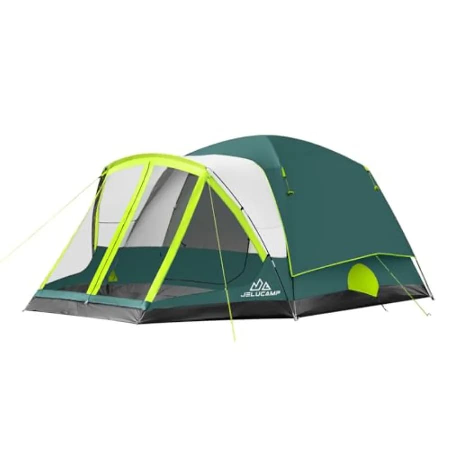 Large Waterproof Family Tents for Camping, Screened Camping Tent with Screen Porch, Bug-Free Relaxation and Easy Setup, Include