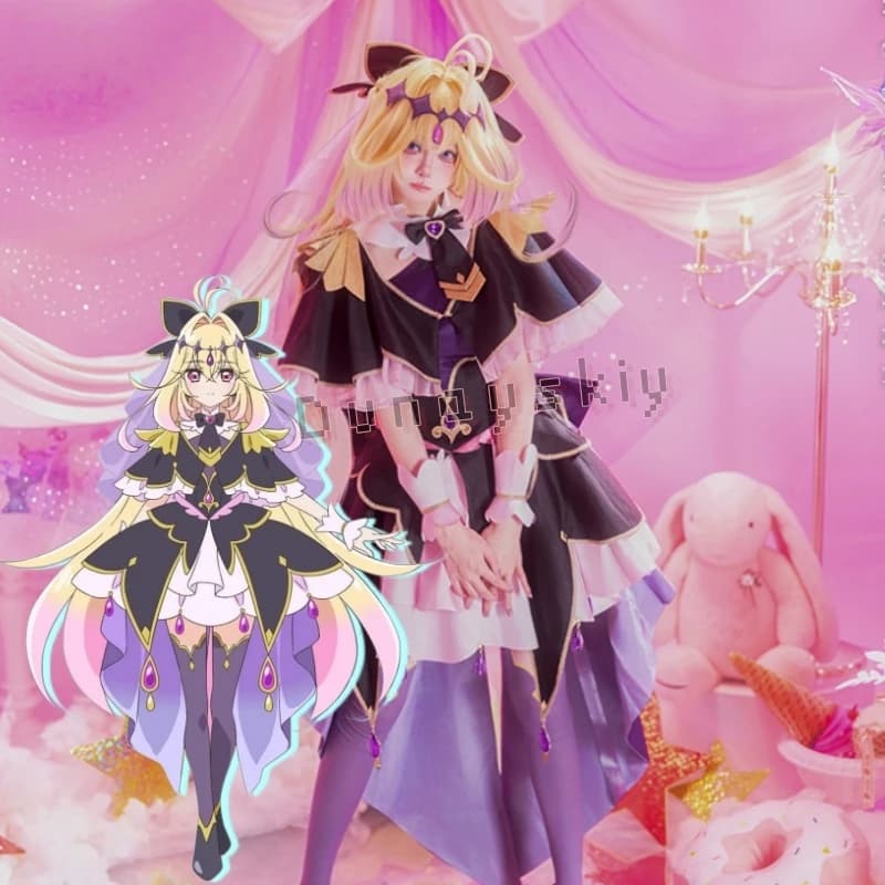 Serie Cosplay Anime: Meitantei Pretty Cure! Moria Luluka Black Arcana Shadow Cosplay Dolce Completo Set Lolita Jirai Kei Cos