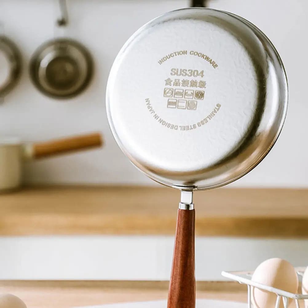 Mini Stainless Steel Egg Pan Korean Style Snowflake Pattern Non Coated Frying Pan for Fried Eggs Warming Milk Stir Frying