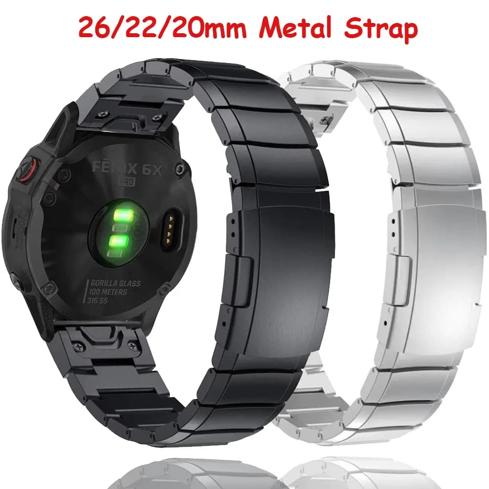 26/22/20mm cinturino in metallo per Garmin Tactix8 51/47mm Fenix 8 51/47/43mm cinturino connettore rapido in acciaio inossidabile per Fenix 7X 7S E