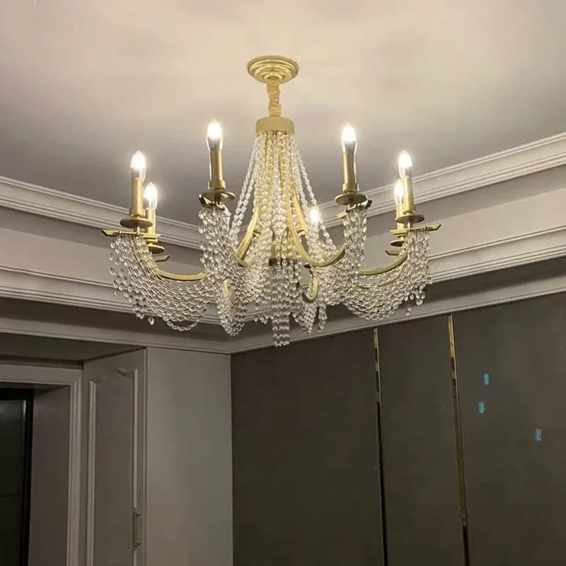 American candle crystal chandelier living room bedroom room French villa restaurant art light luxury style