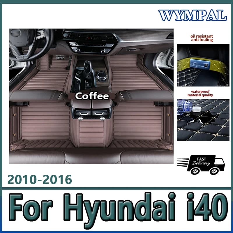 Tappetini per auto di lusso per Hyundai i40 2010 2011 2012 2013 2014 2015 2016 Accessori Tappeti per auto personalizzati