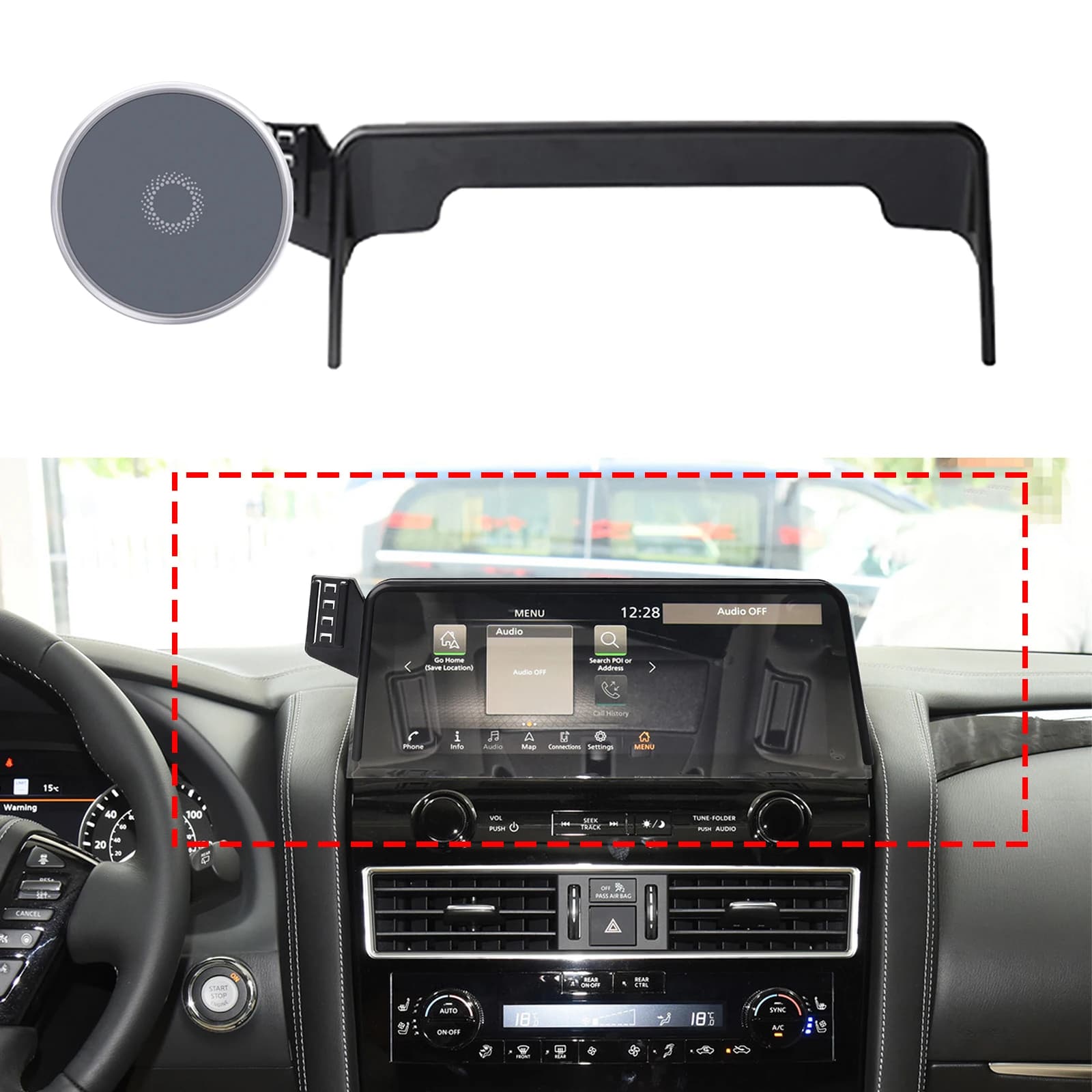 fit for Nissan Patrol Y62 2021 2022 2023 2024 Custom Fit Phone Holder Mount Dashboard Screen Base No Drill Car​​ accessoires