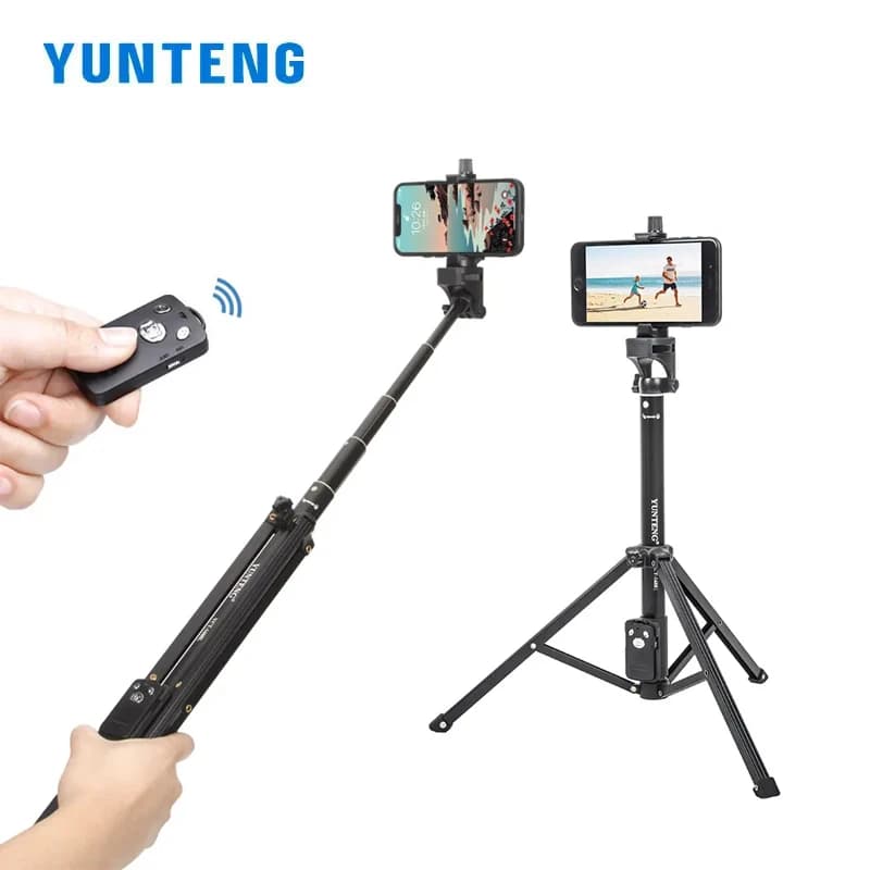 YUNTENG 1688L raised cell phone Selfie Stick tripod Bluetooth remote control for photo shooting tripod support for portable Selfie