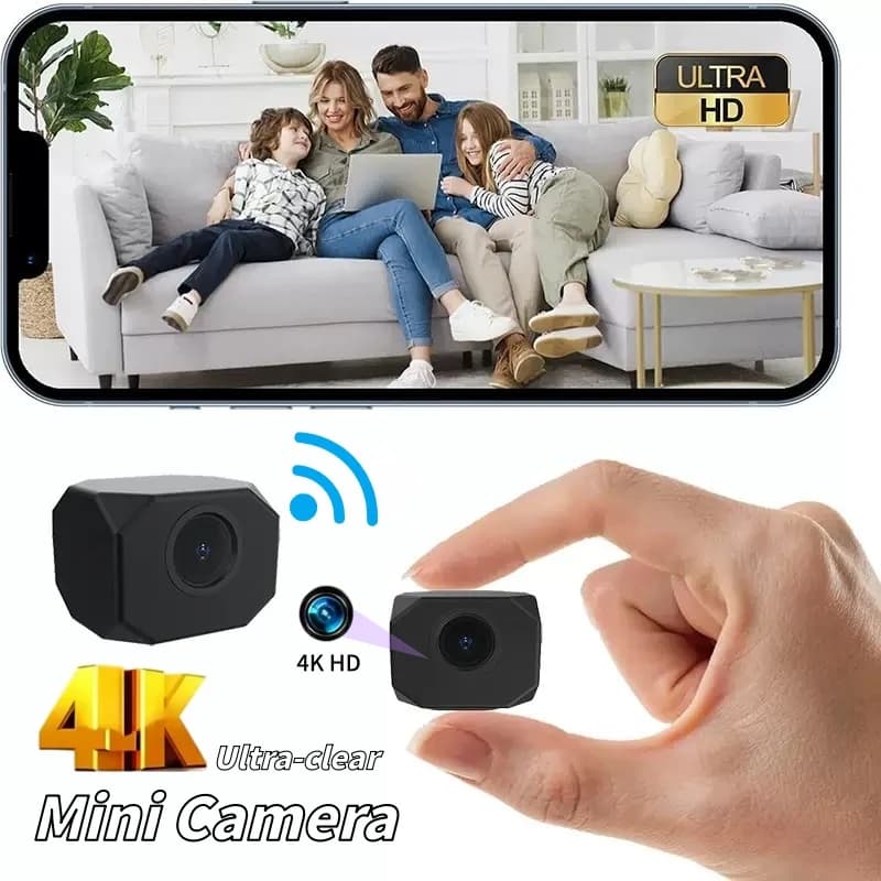 Telecamera di Sicurezza WiFi T99 Mini, Sorveglianza Interna 4K HD con Visualizzazione Remota tramite App e Rilevamento del Movimento per Casa, Ufficio, Monitoraggio Bambini e Animali Domestici