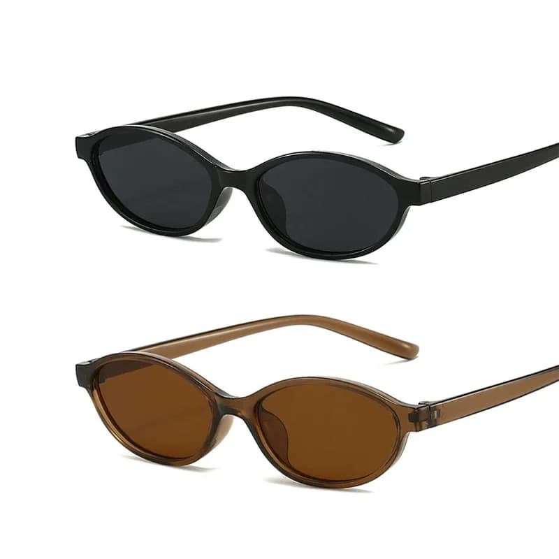 Retro Oval Frame Sunglasses Fashion Personalized Trendy Small Frame Sunglasses Punk Cat Eyes Sunshade Sun Protection Glasses