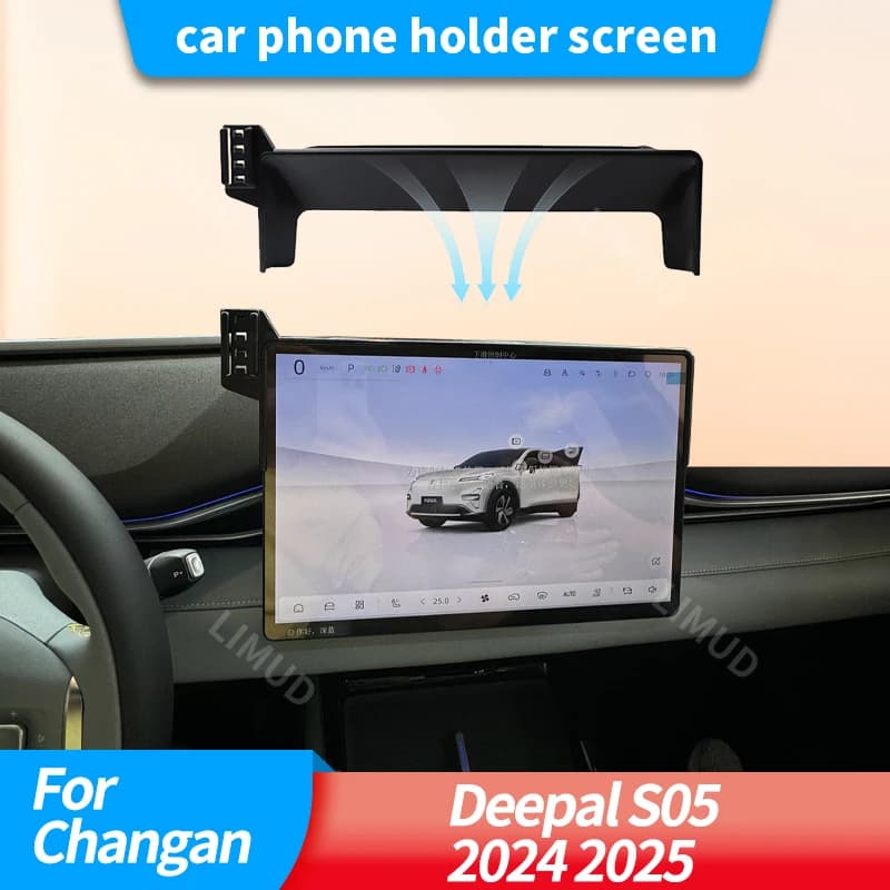 Supporto per Telefono da Auto con Schermo per Changan Deepal S05 2024 2025, Ricarica Wireless, Base a Doppio Supporto, Accessori Auto