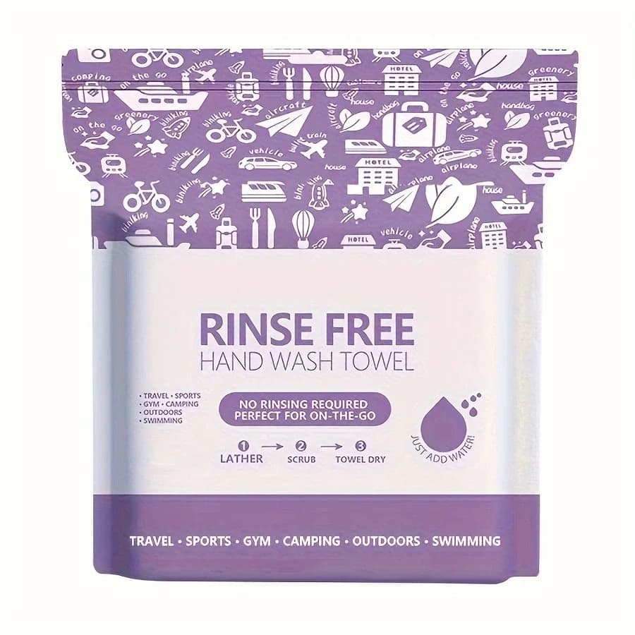 25‑75Pcs 30*30cm Disposable Self‑Foam No‑Rinse Towels Add‑Water Foaming Wipes for Outdoor Camping Travel Body Cleaning