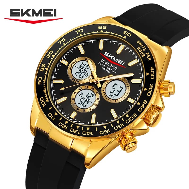 SKMEI 2505 Nuovo Orologio Sportivo con Doppio Display LED, Cronografo Elettronico al Quarzo, Orologio da Polso Maschile di Lusso per Affari