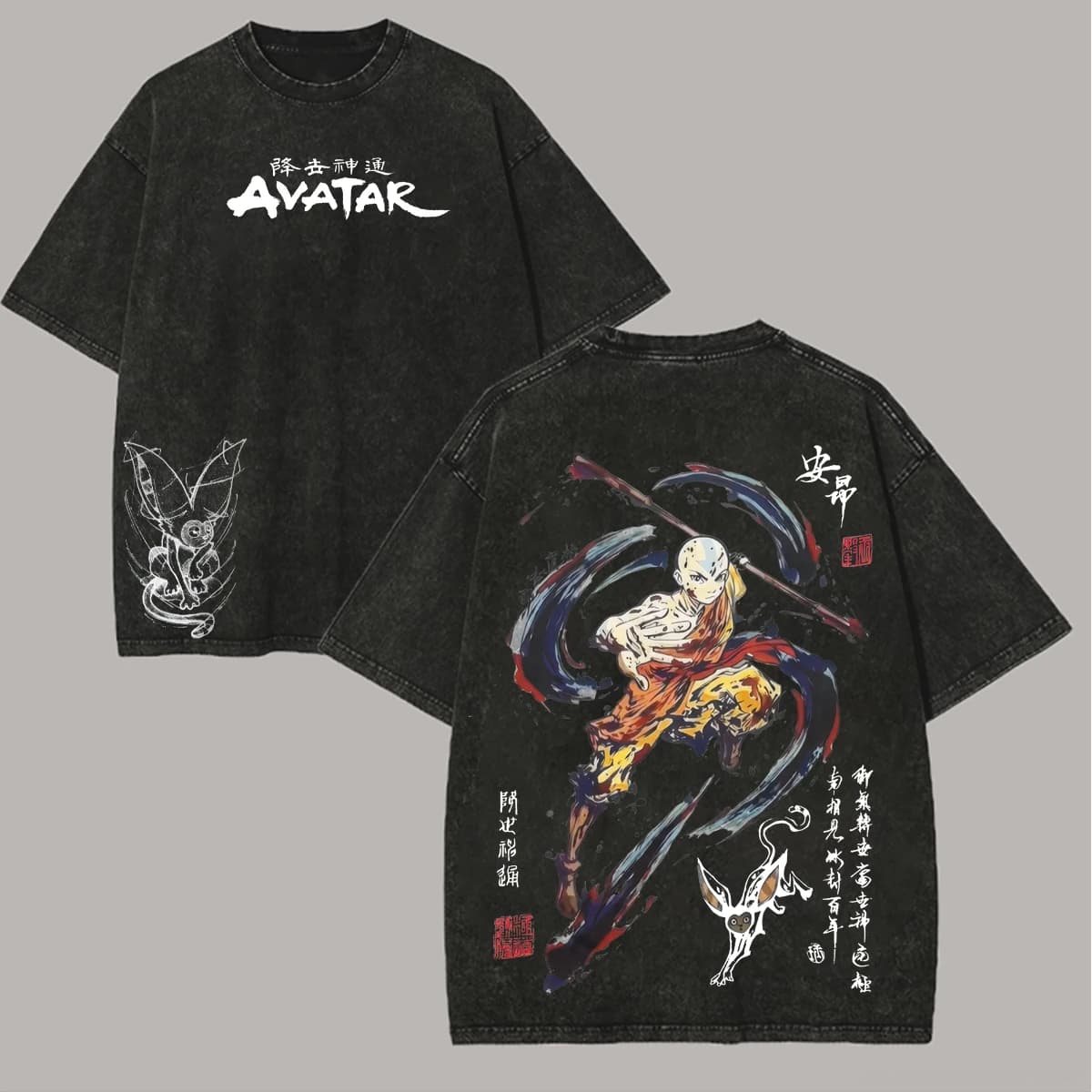 T-shirt lavata per appassionati di anime Avatar The Last Airbender, abbigliamento personalizzato per tutto l'anno, taglie forti, unisex, nuovo modello, per coppie