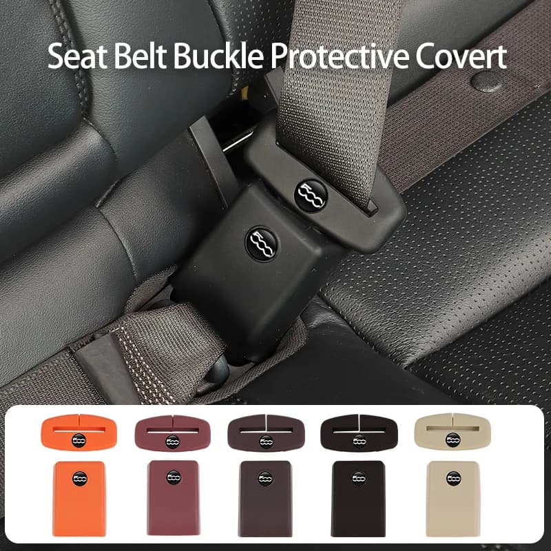 Copri Fibbia Cintura di Sicurezza in Silicone per Auto, Accessori Interni Protettivi Antigraffio per FIAT 500 Grande Punto Tipo