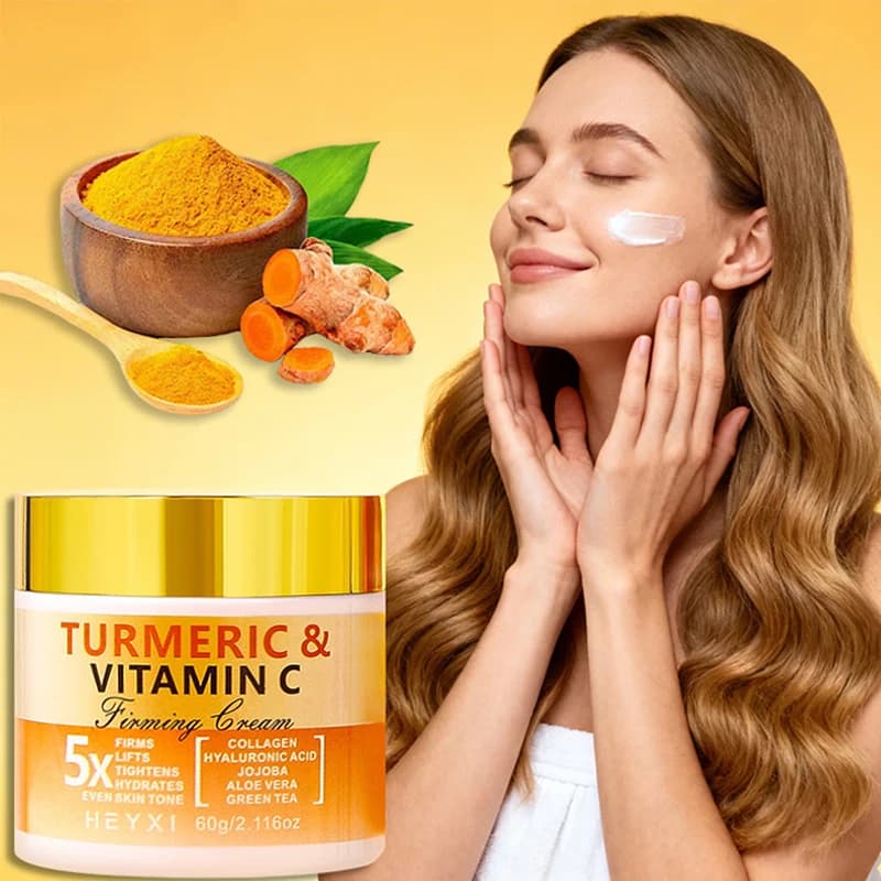 Crema viso rassodante alla curcuma e vitamina C, idratante e nutriente, reintegra l'idratazione, ideale per la cura del viso