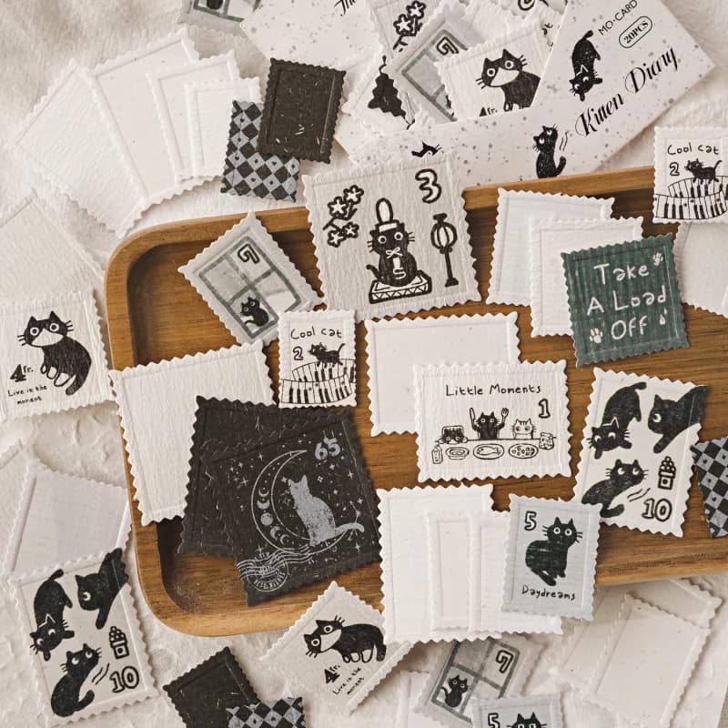 Card Lover 20 Pcs [Paper Stamp Series] Embossed Stamp Ledger Special Sticker Paper Scrapbooking Material Scrapbook Kit