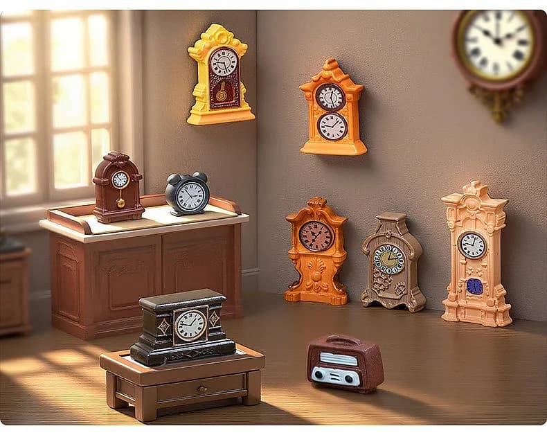 100 pz. Mini Orologio a Pendolo in Resina, Decorazione per Casa delle Bambole, Artigianato in Miniatura, Commercio all'Ingrosso