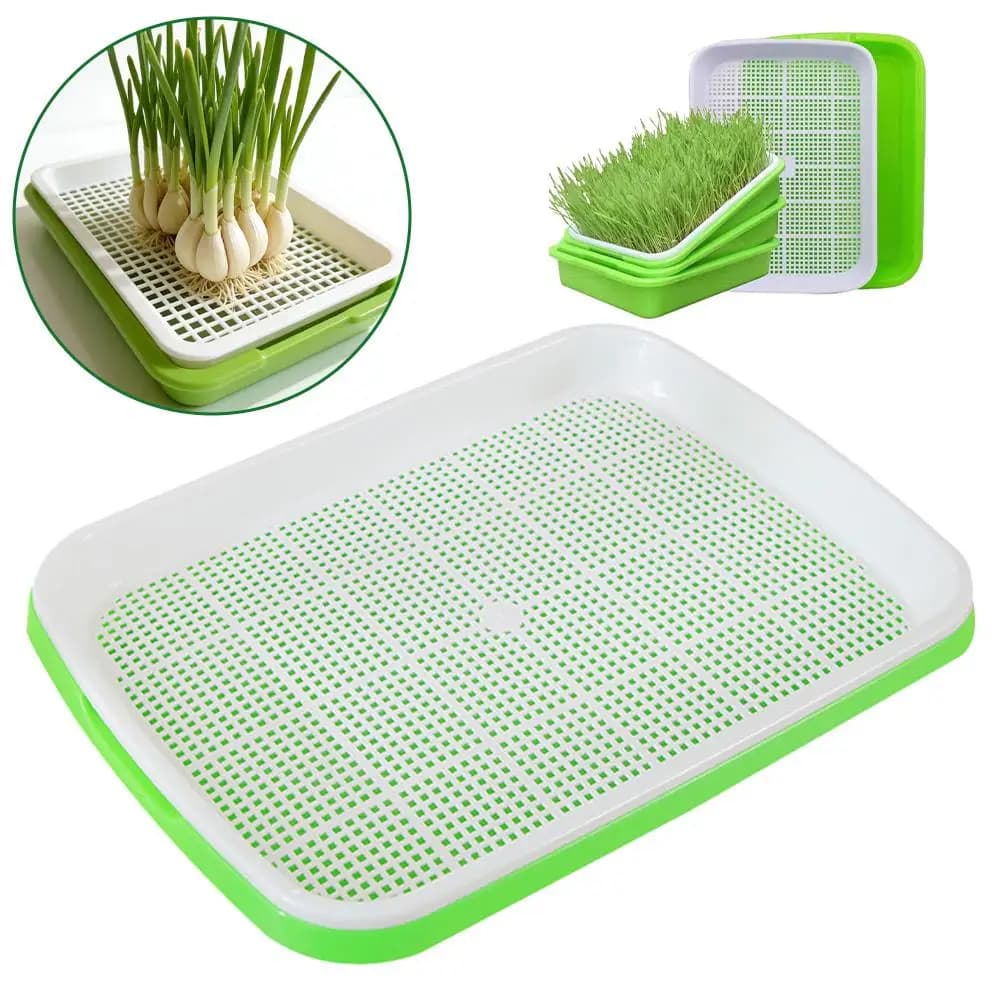 Vassoio per Germinazione Semi Domestico, Vassoio per Germogli e Piantine, Attrezzatura Idroponica per Coltivazione Senza Suolo, Vasi per Semenzaio