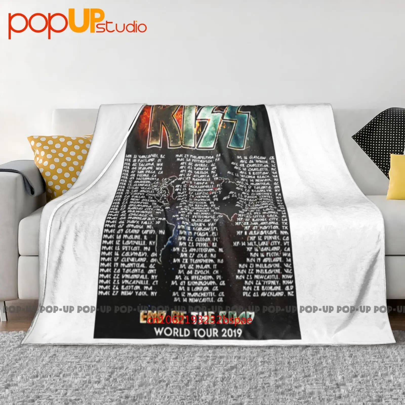Articoli rari Kiss End Of The Road Tour 2019 con data del tour Coperta ultra morbida trapunta Copridivano invernale Copriletto
