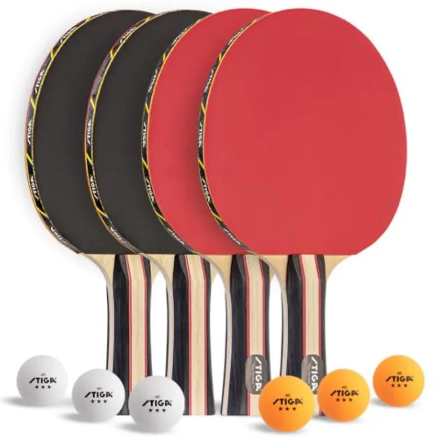 Racchette da Ping Pong Professionali Approvate USATT e Palline a 3 Stelle, Lama a 5 Strati e Manico Allargato, Perfette per lo Sviluppo delle Abilità