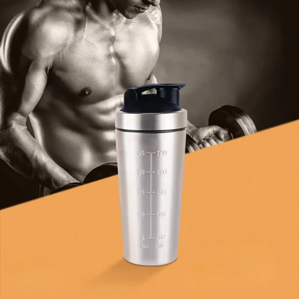 500/750 ml Stainless Steel Protein Squeeze Bottle for leak-proof water suitable for Gym Fitness Sports Water Cup