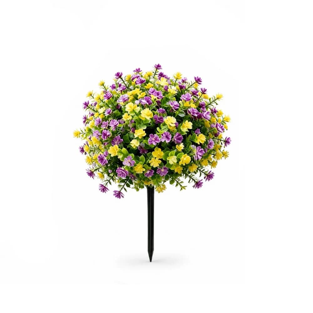 Multicolor Ground Insert Artificial Flowers Eucalyptus Leaves Ground Insert Artificial Flower Stake Plastic Photo Props