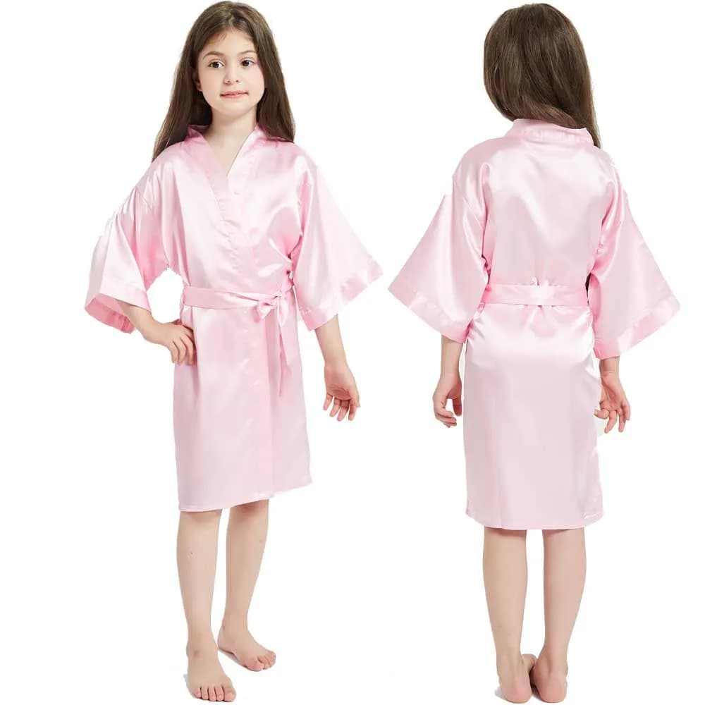 Kimono Accappatoio per la ragazza Abbigliamento per bambini Ragazza Camicia da notte in raso Accappatoio Pigiama per bambini Ragazza Pijama Party Sleepwear 3-13 anni