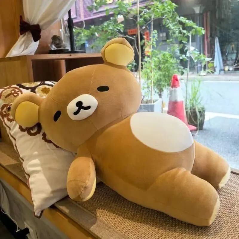 Rilakkuma Peluche extra morbido di grandi dimensioni Cuscino lungo per il corpo Cuscino per divano Compagno di sonno per il tempo libero pigro Regalo di bambola di pezza carina